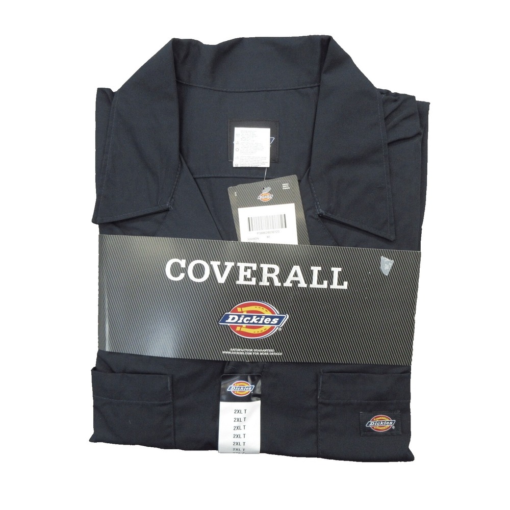Dickies Men's Coverall Work Shirt 2XLT Dark Navy Twill Short Sleeve Collared New